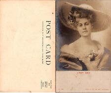 Beautiful Woman LADY GAY w/ BIG HAT 1904 RPPC Postcard h_13 picture