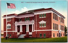 Petaluma CA-California, Washington Grammar School, Historic Building, Postcard picture
