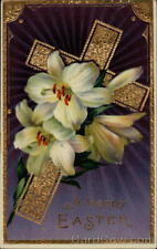 Easter Cross 1912 A Happy Easter Antique Postcard 1c stamp Vintage Post Card picture