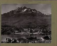 Photoglob, Switzerland, Lucerne and Pilatus Vintage Photomechanical Print Photo picture