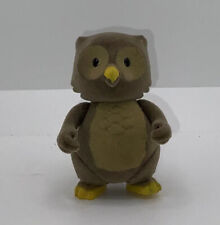 vintage miniature owl figurine felt picture