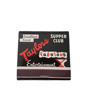 Vintage Taylors Supper Club Lakewood Colorado 30 Ct Front Strike Matchbook picture