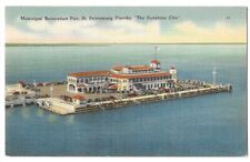 St. Petersburg Florida c1940's Municipal Recreation Pier, vintage car picture
