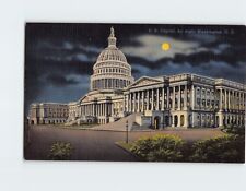 Postcard US Capitol at Night Washington DC USA picture
