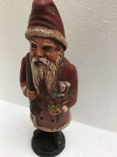Vintage Santa Carrying Handful of Gifts Stands 8.5 in Tall Hand Made Christmas H picture