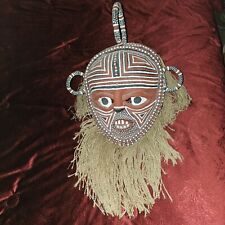 Authentic African Ceremonial Mask Handmade And Hand Painted Striking Tribal... picture