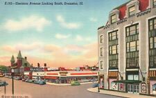 Evanston Illinois, Sherman Avenue Shopping Stores Looking South Vintage Postcard picture
