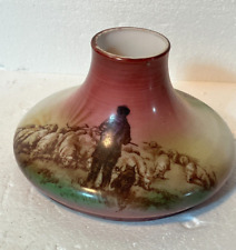 Antique Oil Lamp Shade Tam-O-Shanter Lamp Shade Watching over the Sheep with Dog picture