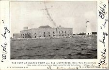 Fort at Clark's Point and Old Lighthouse, New Bedford MA UDB c1905 Postcard Q37 picture