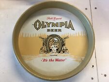 VINTAGE 1972 OLYMPIA BEER TIN ROUND SERVING TRAY 
