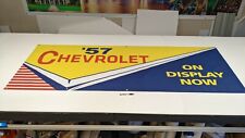 Chevrolet '57 1957 Vintage Style Dealer Promo Banner Chevy ON DISPLAY NOW picture