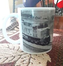 Union Pacific 8020 Train Black & White Photo Coffee Mug Sweetwater County WY picture