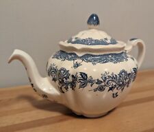 Johnson Bros. Tulip Time Teapot & Soup Bowl With Handles, Vintage & Excellent  picture