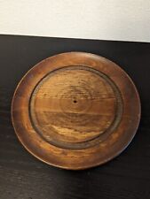 Vintage Turned Carved Wooden Plate 8 3/4