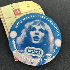 Rare Vintage 1976 PETER FRAMPTON Button/ Pin With Original Ticket Stubs As Found picture