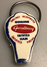 Gwaltney Smithfield Virginia Ham Shaped Advertising Food Keychain Vintage picture