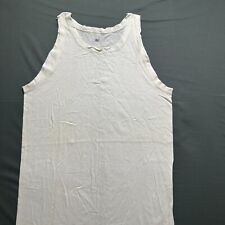 Vintage WW2 US Army Tank Top Mens L White Drab OG Cotton World War Two picture