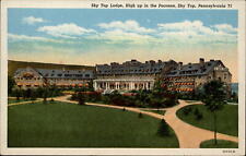 Sky Top Lodge ~ Poconos Sky Top Pennsylvania ~ 1940s linen postcard picture
