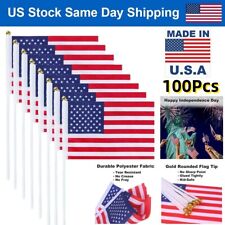 100Pcs Small American Flags 5x8