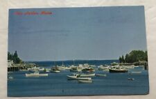 Boats At Anchor Back Cove New Harbor, Maine. Postcard (j2) picture