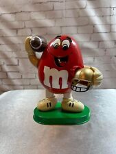 Vintage M&Ms Red Peanut Football Player Gold Helmet Candy Dispenser 10” 1995 picture