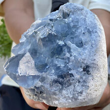 3.02LB Natural Beautiful Blue Celestite Crystal Geode Cave Mineral Specimen picture
