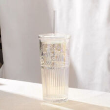 2023 Starbucks Aurora Dazzle Colorful Tumbler Glass Straw Cup 550ml W/Topper Cup picture