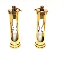 Vintage Marine Maritime SAND TIMER Key Chain Brass Lot Of 25 Pcs Beautiful Gift picture