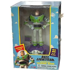Disney Toy Story Buzz Lightyear Electronic Talking Bank Thinkaway Toys 1995 NIB. picture