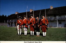 Fort Frederick State Park Big Pool Maryland uniforms muskets ~ vintage postcard picture