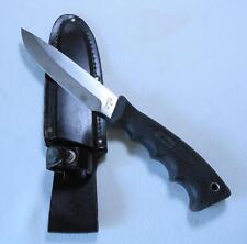 Coleman Western Knife Stainless R16 K USA black Handle Leather Sheath Near Mint picture