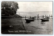 c1910's Green Lake Boats Scene Spicer Minnesota MN RPPC Photo Antique Postcard picture
