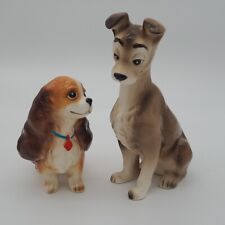 Vintage DISNEY Japan Lady And The Tramp Set of 2 Ceramic Dog Figurines  picture