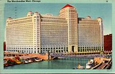 The Merchandise Mart, Chicago-c. 1947-Tichnor Linen Postcard                 624 picture