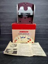 Vintage Johnson Metal Hand Crank Card Shuffler Model 50 Original Box Instruction picture