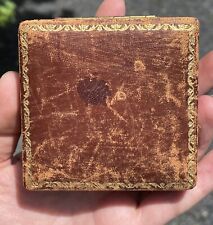 Antique Gilt Brown Leather Victorian - Edwardian Presentation Jewelry Box 19th C picture