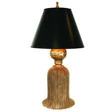Large Antique Gold Twisted Iron Tassel Lamp - Delamere Design picture