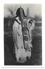 RPPC Native American woman with child in carrier postcard beautiful details picture