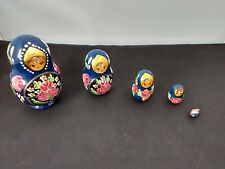 Vintage Hand Painted Russian Nesting Dollls, Good Condition picture