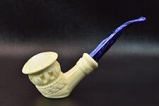 XL SIZE Floral Calabash PIPE-BLOCK MEERSCHAUM-NEW-HAND CARVED W Case Tamper#470 picture