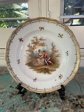 X  Meissen Charger German Porcelain Cabinet Wall Plate Courting Scene Lovers picture
