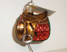 2010 OLD WORLD CHRISTMAS - ENGLISH HORSE SADDLE - BLOWN GLASS ORNAMENT NEW W/TAG picture
