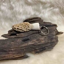 Morel Mushroom Keychain made from Deer Antler Handcrafted picture
