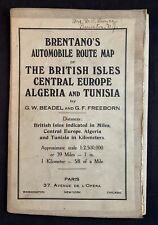 Vintage Brentano's Automobile Route Map British Isles Central Europe Algeria picture