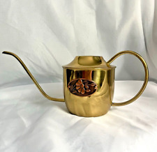 Vintage Brass Watering Can - Made in USA - Long Spout Watering Pitcher picture