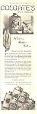 1918 Colgate Talc Powder Antique Print Ad WW1 Era Water Soap picture
