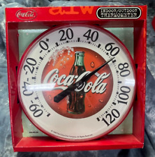 Vintage 1998 Coca- Cola Indoor Outdoor Thermometer NEW in box Collectible picture