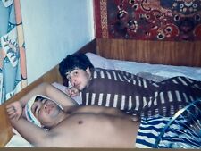 2000s Two Love Handsome Affectionate Guys Lying in Bed Gay int Photo picture