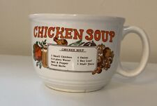 Vintage Chicken Soup Ceramic Recipe Mug Bowl With Handle - English/French Canada picture