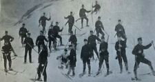 1906 Ski Runners in the High Alps illustrated picture